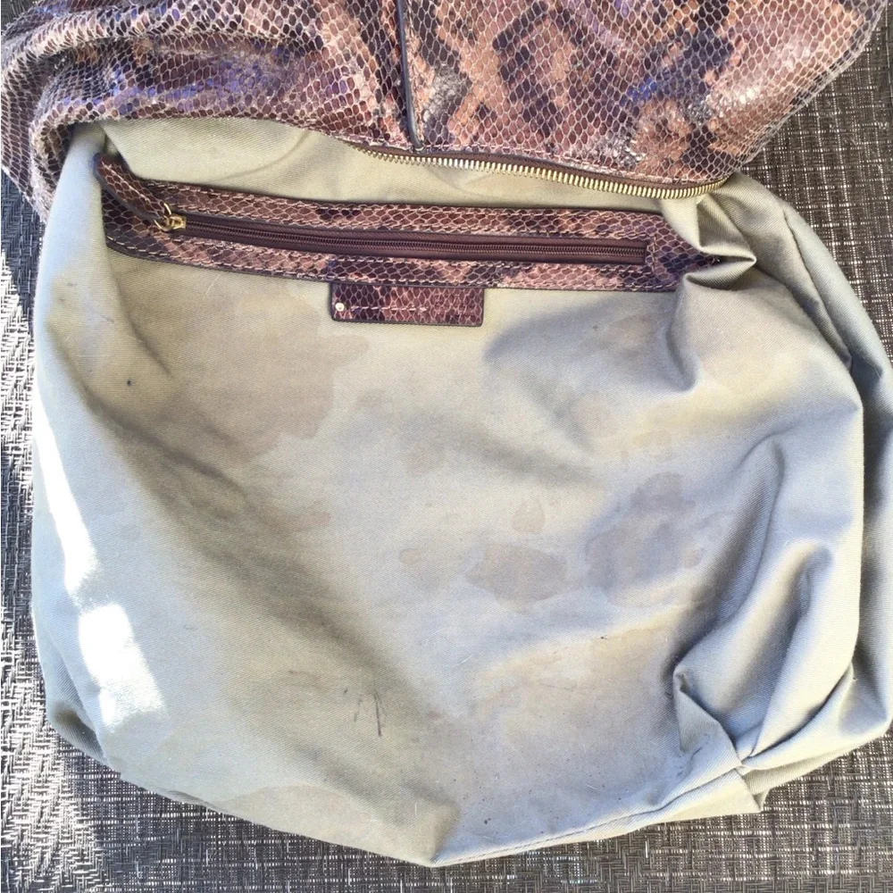 G.I.L.I. Brown Python Leather MILANO Hobo Shoulder Bag